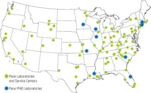 Pace Analytical PFAS, lab and service center locations