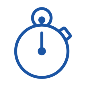blue line icon depicting stop watch
