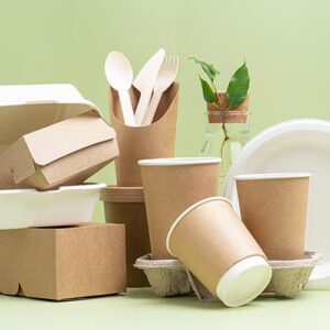 PFAS in Pulp & Paper. Different types of paper products on a green background.