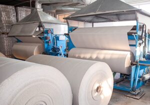 Rolls of Paper in a Paper Mill. PFAS in Pulp & Paper.