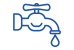 drinking water – blue-01 Blue line icon of water faucet with water droplet.